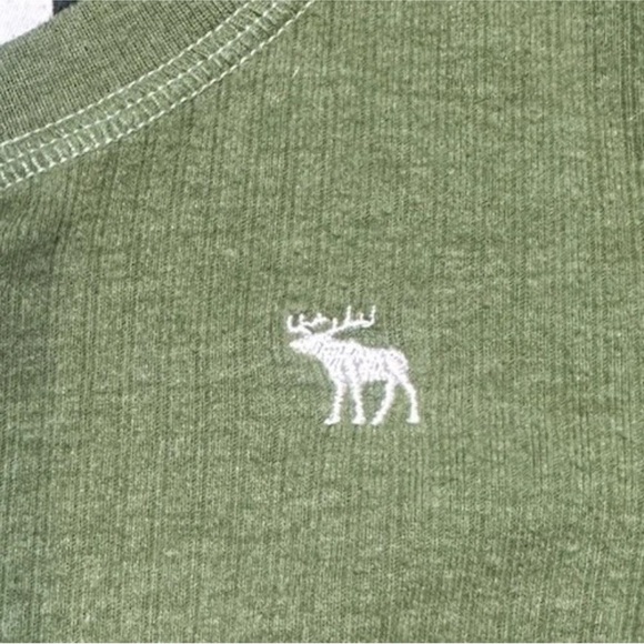 Vintage Abercrombie & Fitch Green Long Sleeve Henley Y2K - Picture 4 of 10